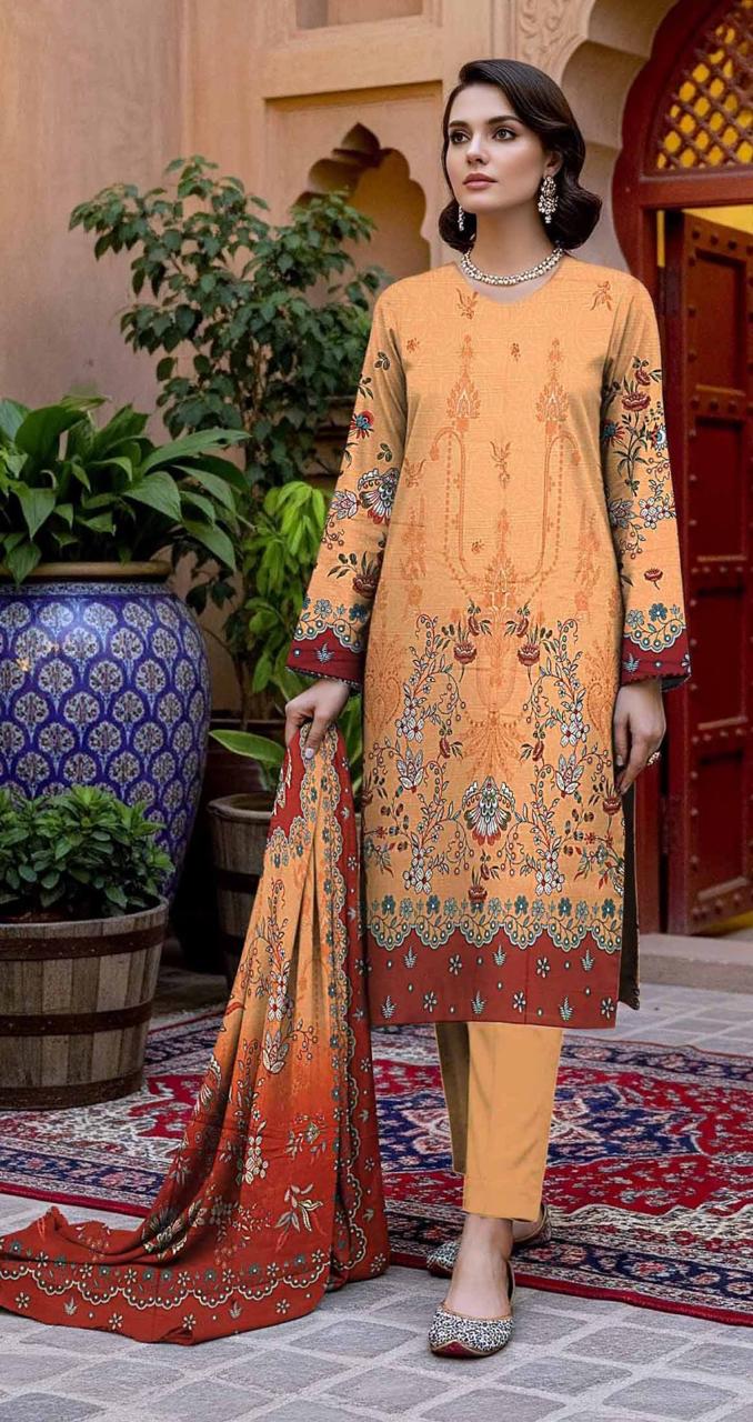 RR-04 - VIP Digital Print Slub Lawn Unstitched 3PC