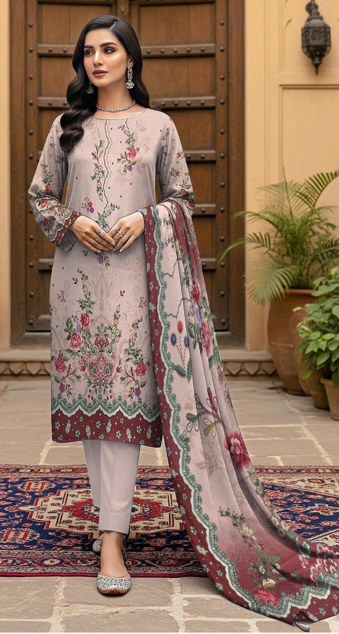 RR-10 - VIP Digital Print Slub Lawn Unstitched 3PC